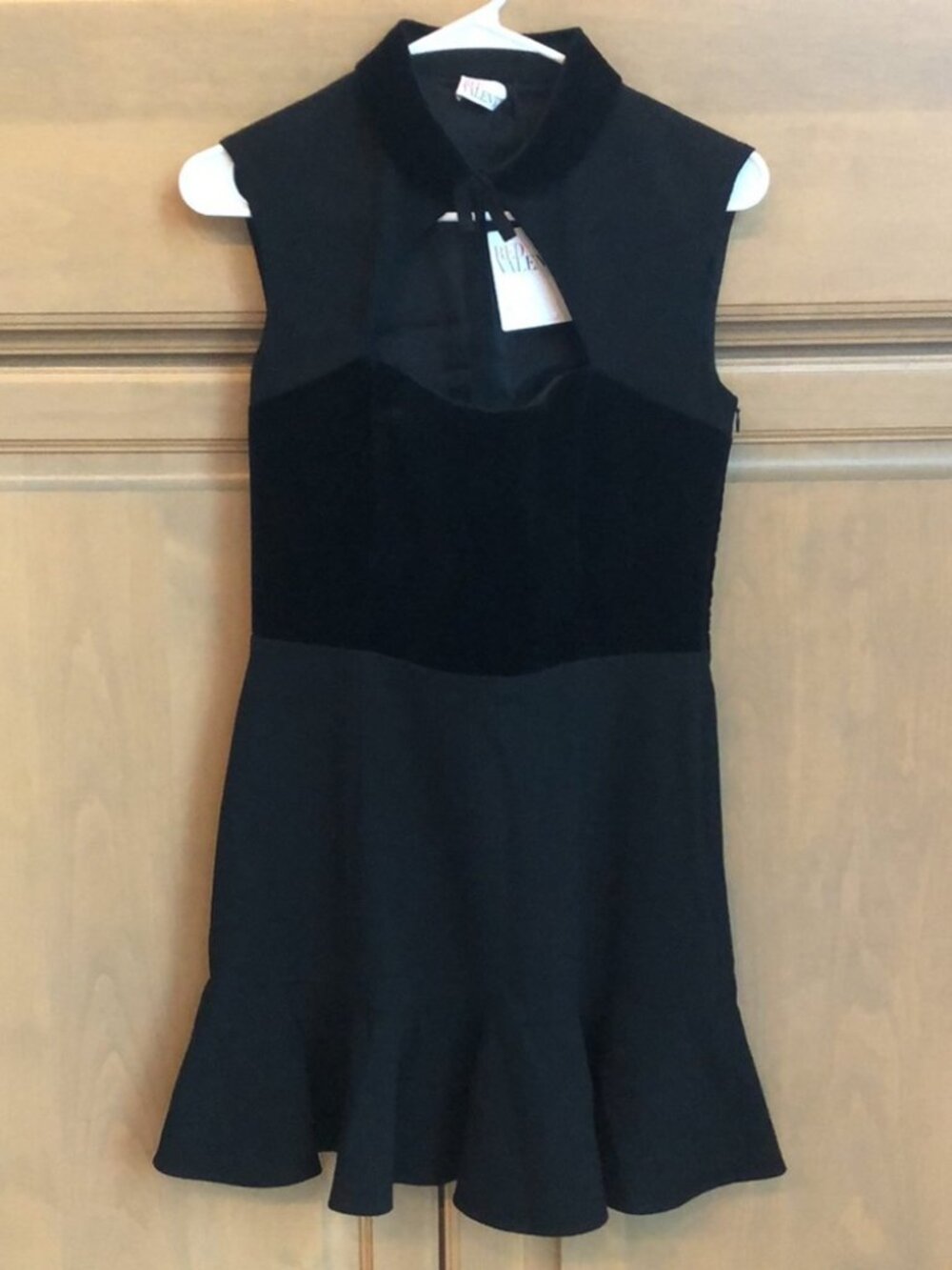 New RED Valentino high neck cutout corset velvet bodice fit and flare minidress - Picture 9 of 16